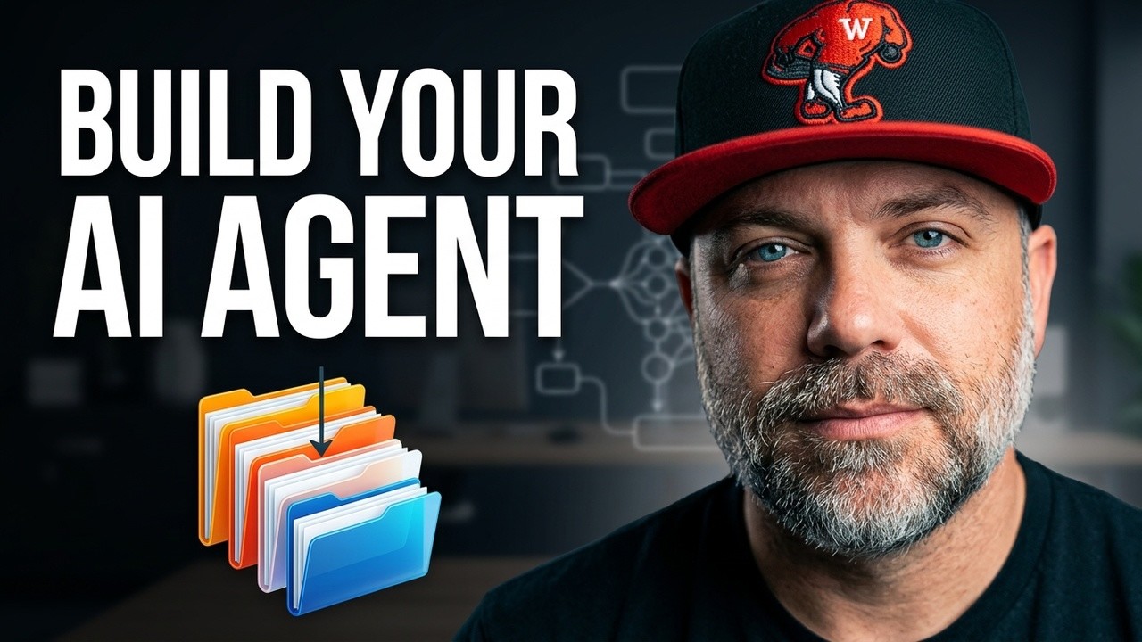 RyMac holding up the ICM folder system behind an AI receptionist business, Build Your AI Agent