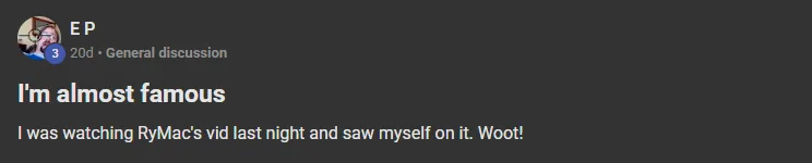 E P posting on the Build Market Close Skool titled I'm almost famous: I was watching RyMac's vid last night and saw myself on it. Woot!